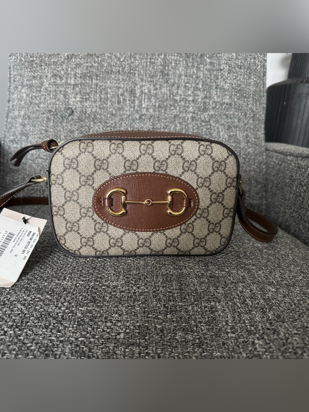 Gucci Beige GG Supreme Canvas Brown Leather Horsebit Crossbody - Picture 1 of 11